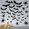 68pcs Halloween Bats & Spiders Wall Decor – 3D Black Plastic Stickers for Indoor/Outdoor Party Decorations
